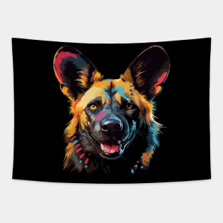 African Wild Dog Smiling Tapestry