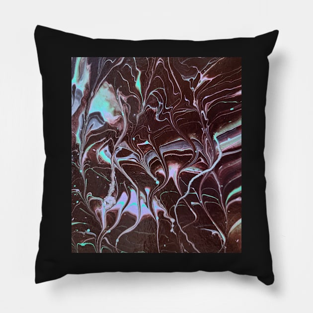 ghaghrhrrhaghrhrgagr - Abstract Acrylic Pour Painting Pillow by dnacademic