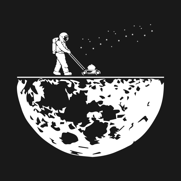 Astronaut Mowing the Earth Moon by Shirtttee