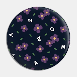 Cute Purple Flower Alphabet Pattern Pin