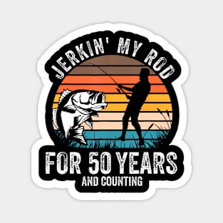 50th Birthday for Fisherman Funny Fishing Bday Magnet