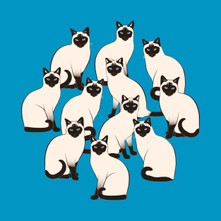 Siamese Cats Circle T-Shirt
