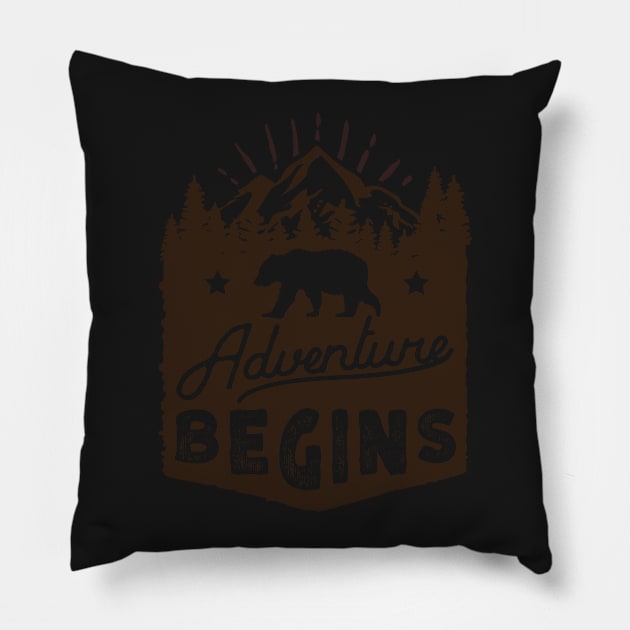 Adventure Begins Pillow by Kyandii