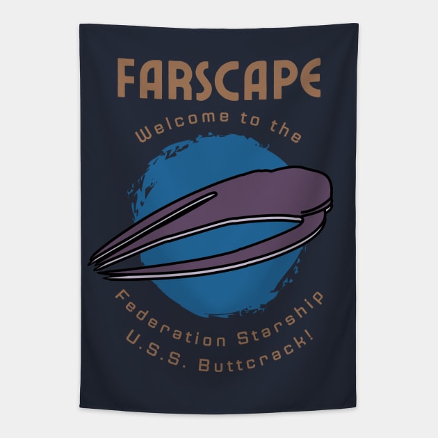 Farscape Design | Moya, U.S.S. Buttcrack Tapestry by pawsitronic