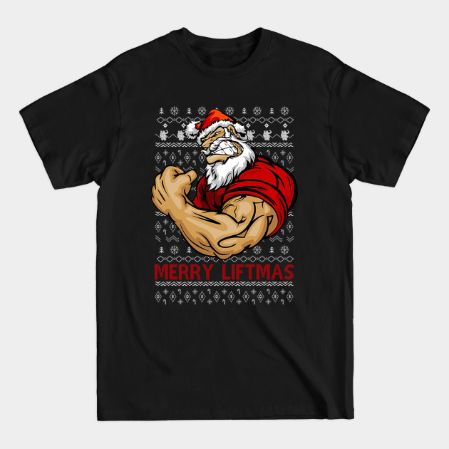 Disover Merry Liftmas Ugly Christmas Gym Workout Gift Mens - Funny Christmas - T-Shirt