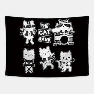 Funny Animals Band Of Cats Musician Tapestry