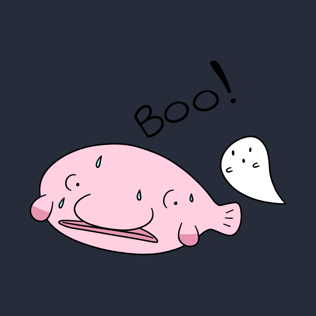 Boo! Blobfish and Spooky Ghost by saradaboru