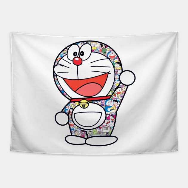 TAKASHI MURAKAMI DORAEMON IN THE FIELD OF FLOWERS Tapestry by Scum & Villainy