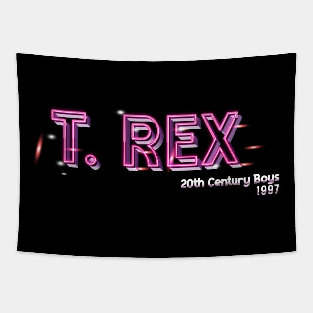 T Rex 20 Century Boys- Retro Text Tapestry by goksisis