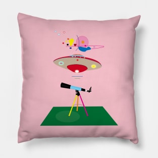 telescope and aliens Pillow