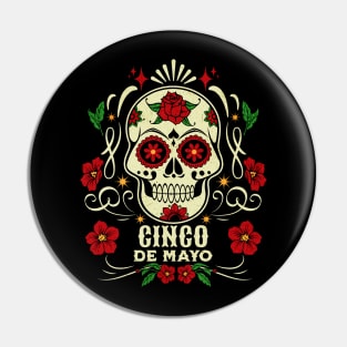 Vintage Grunge Skull | Cinco de mayo Pin