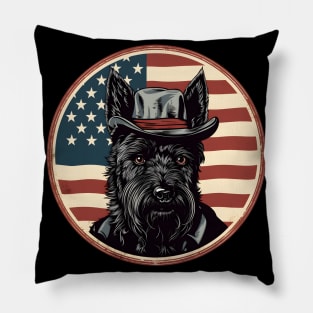 Scottish Terrier 4th of July Pillow