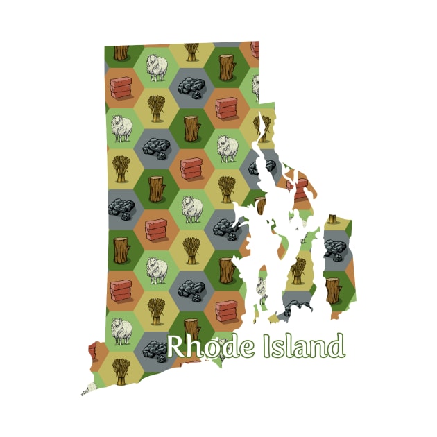 Rhode Island State Map Board Games by adamkenney