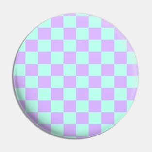 Purple and Mint Checkered Pattern Pin