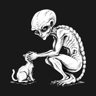 Alien Petting Cat T-Shirt
