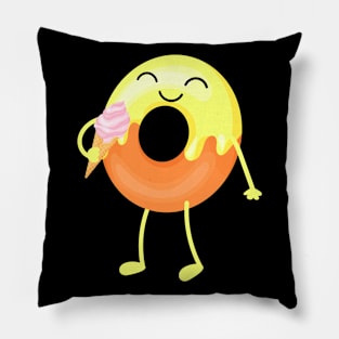 Donut eating ice cream Pillow