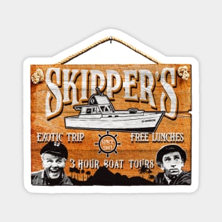 Skipper Gilligan's Island Wooden Sign Magnet