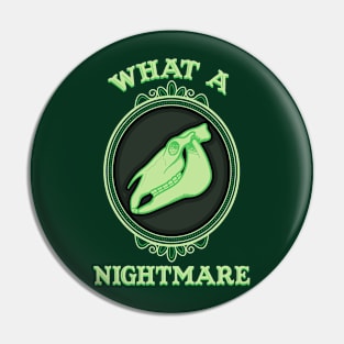 What A Nightmare - Vintage Ghostly Horse Skull Cameo Pin