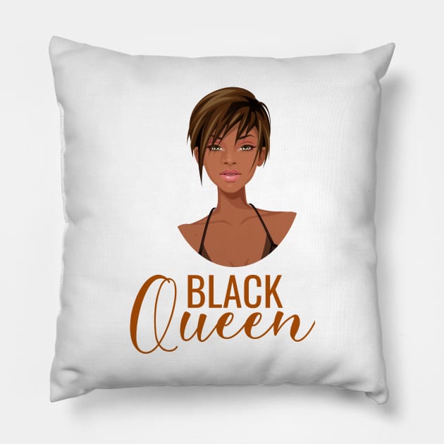 Black Queen, Black Woman, African American Woman Pillow by UrbanLifeApparel