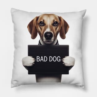 Bad Dog Photo Mugshot Pillow