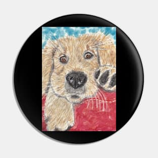 Golden retriever  puppy dog painting Pin