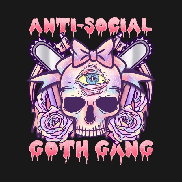 Anti Social Goth Gang I Anime Manga Kawaii print by biNutz