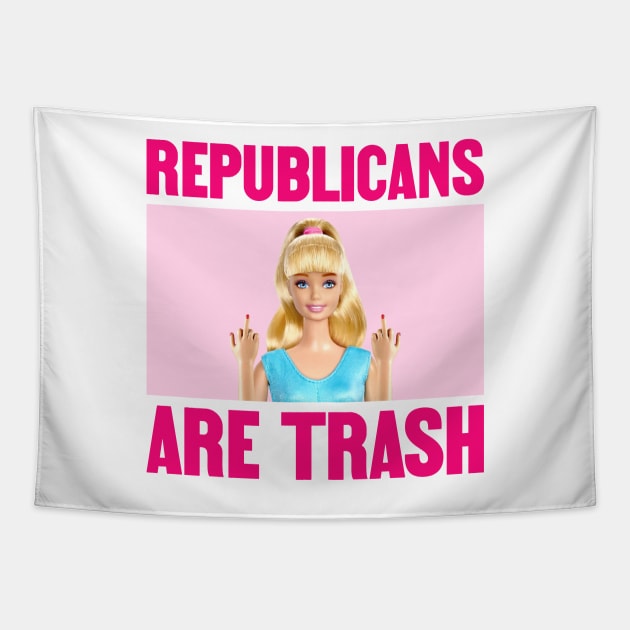 Republicans Are Trash - Funny Democrat Meme Tapestry by Football from the Left