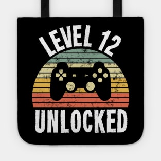 Level 12 Unlocked T-Shirt - 12th Birthday Gamer Gift - Twelfth Anniversary Gift - 12th Grade Tote