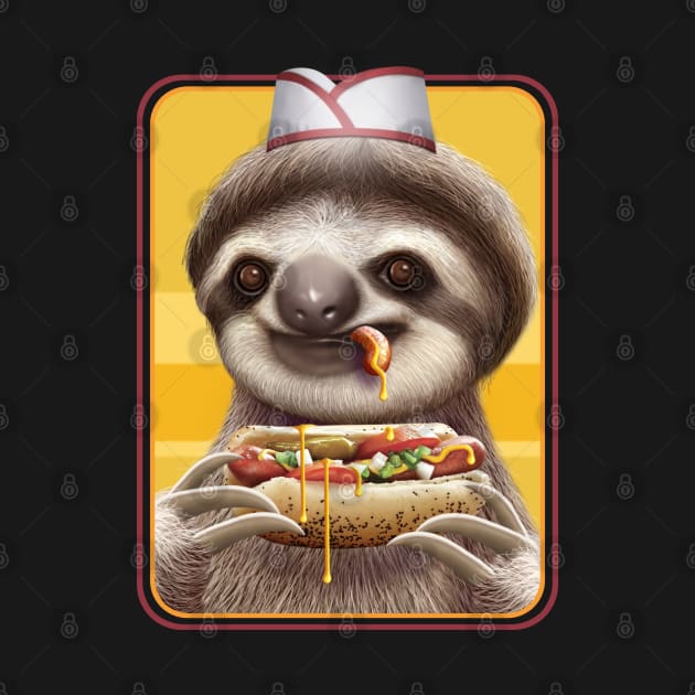 sloth selling hotdogs by ADAMLAWLESS