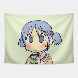 I draw that picture of mio drinking milk carton / funny nichijou face meme Tapestry