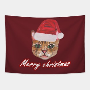 Christmas cat Tapestry