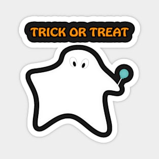 Trick or treat - Halloween, ghost, candy, lollipop. Magnet