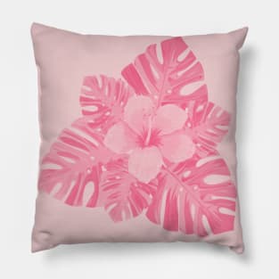 Tropical Pink Hibiscus Pillow