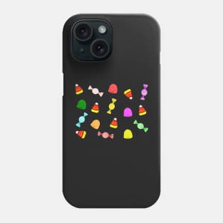 Halloween Candy Mix Pack and Pattern (Black) Phone Case