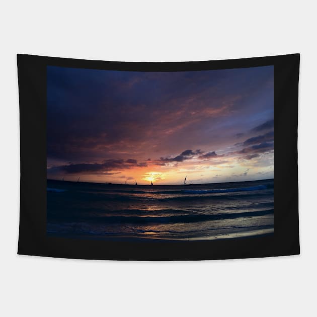 Sunset over Boracay Tapestry by Dpe1974