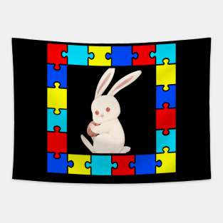 Autism Day rabbit Tapestry