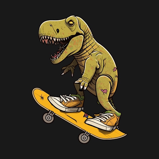 dinosaur skating Trex by K3rst