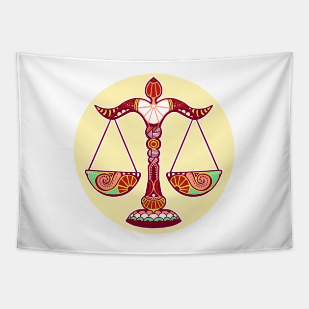 Scales Libra Zodiac Sign Tapestry by She Gets Creative