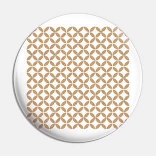 Retro Circles and Diamonds Brown 6 Pin