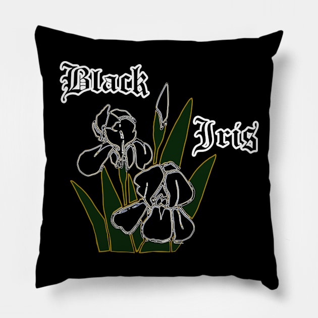 Black iris – Gothic flowers Pillow by IrvinGoth Garden