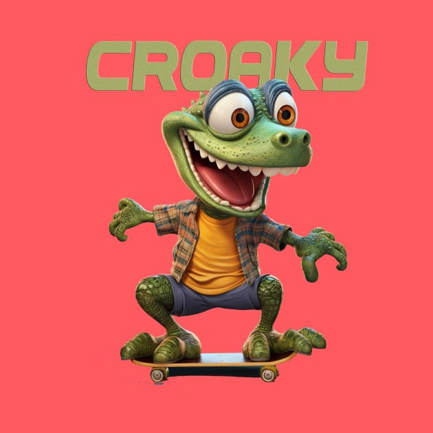 SkateHop Croaky T-Shirt by cusptees