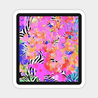 Tropical zebra floral Magnet