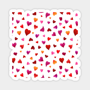 Valentine's  Day hearts - red, viva magenta and orange Magnet