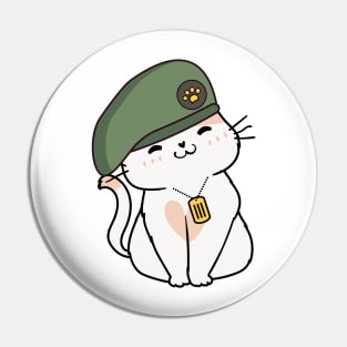 Green Beret Persian Cat Pin