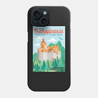 Travel Poster Transylvania, Bran castle, Dracula 1 Phone Case