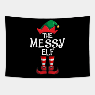 Messy Elf Matching Family Christmas Tapestry