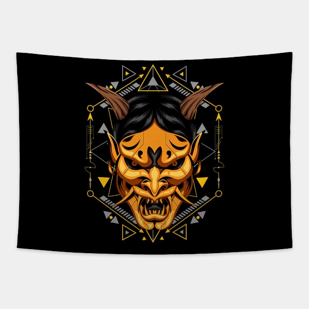 oni shinigami samurai japan Tapestry by SHINIGAMII