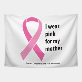 Breast cancer ribbon for mother, with black type Tapestry