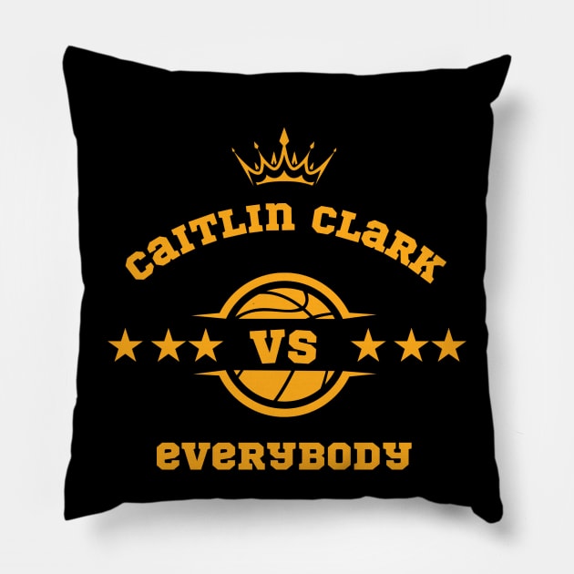 caitlin clark vs everybody Pillow by jerrysanji