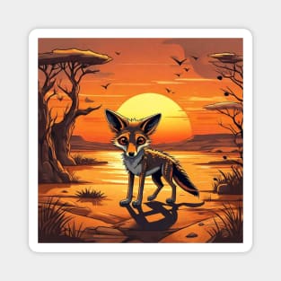 Cute wolf coyote in the sunset gift ideas Magnet